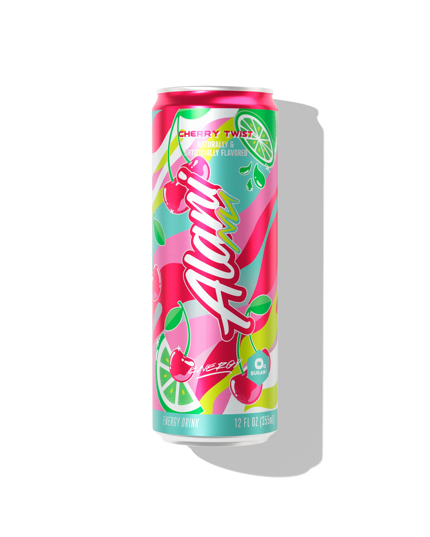 Alani Nu Cherry Twist Limited Edition Energy Drink 12 fl oz can front — cherry citrus twist, 200mg caffeine