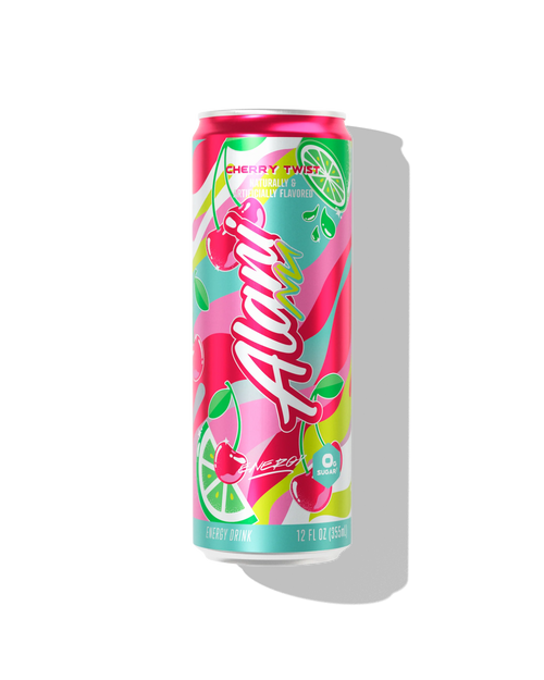 Alani Nu Cherry Twist Limited Edition Energy Drink 12 fl oz can front — cherry citrus twist, 200mg caffeine
