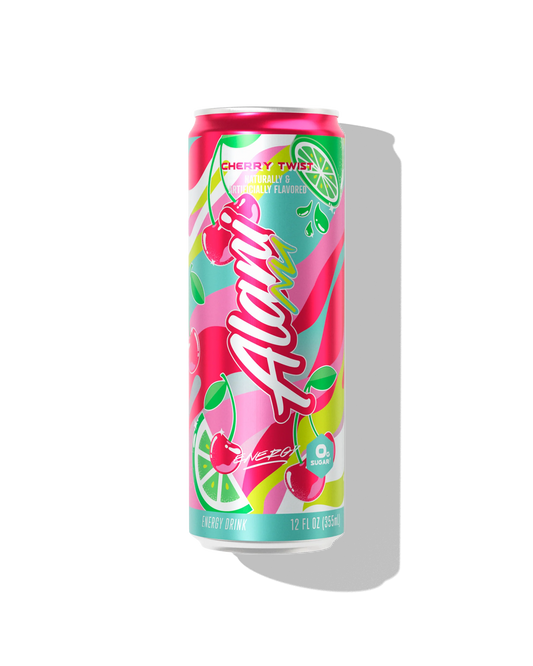 Alani Nu Cherry Twist Limited Edition Energy Drink 12 fl oz can front — cherry citrus twist, 200mg caffeine