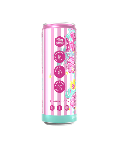Alani Nu Cotton Candy Energy Drink 12 fl oz can side view
