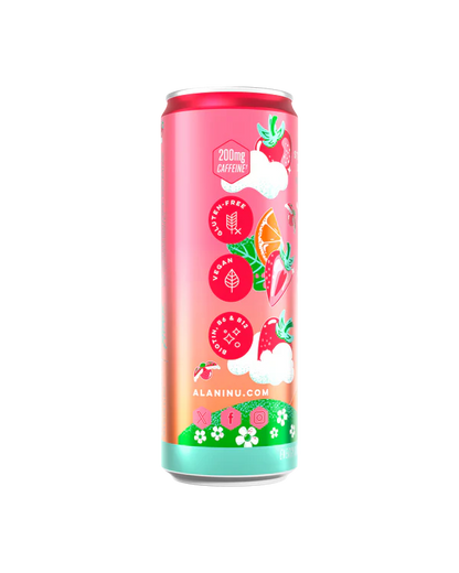 Alani Nu Strawberry Sunrise Energy Drink 12 fl oz can side view