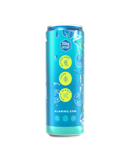Alani Nu Blue Slush by Whitney Simmons Energy Drink 12 fl oz can side view