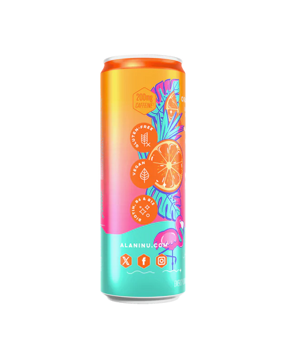 Alani Nu Orange Kiss Energy Drink 12 fl oz can side view