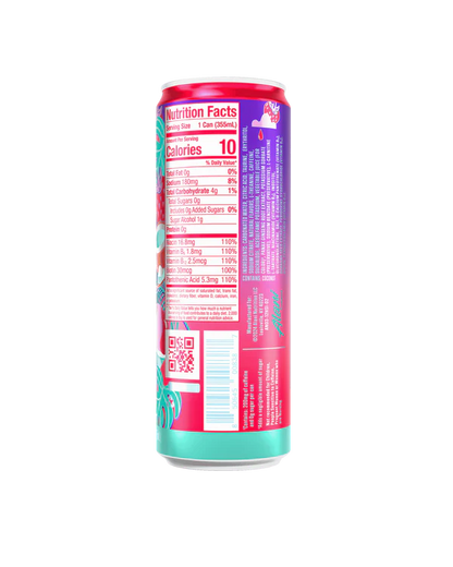 Alani Nu Hawaiian Shaved Ice by Brittany Mahomes Energy Drink back label — nutrition facts