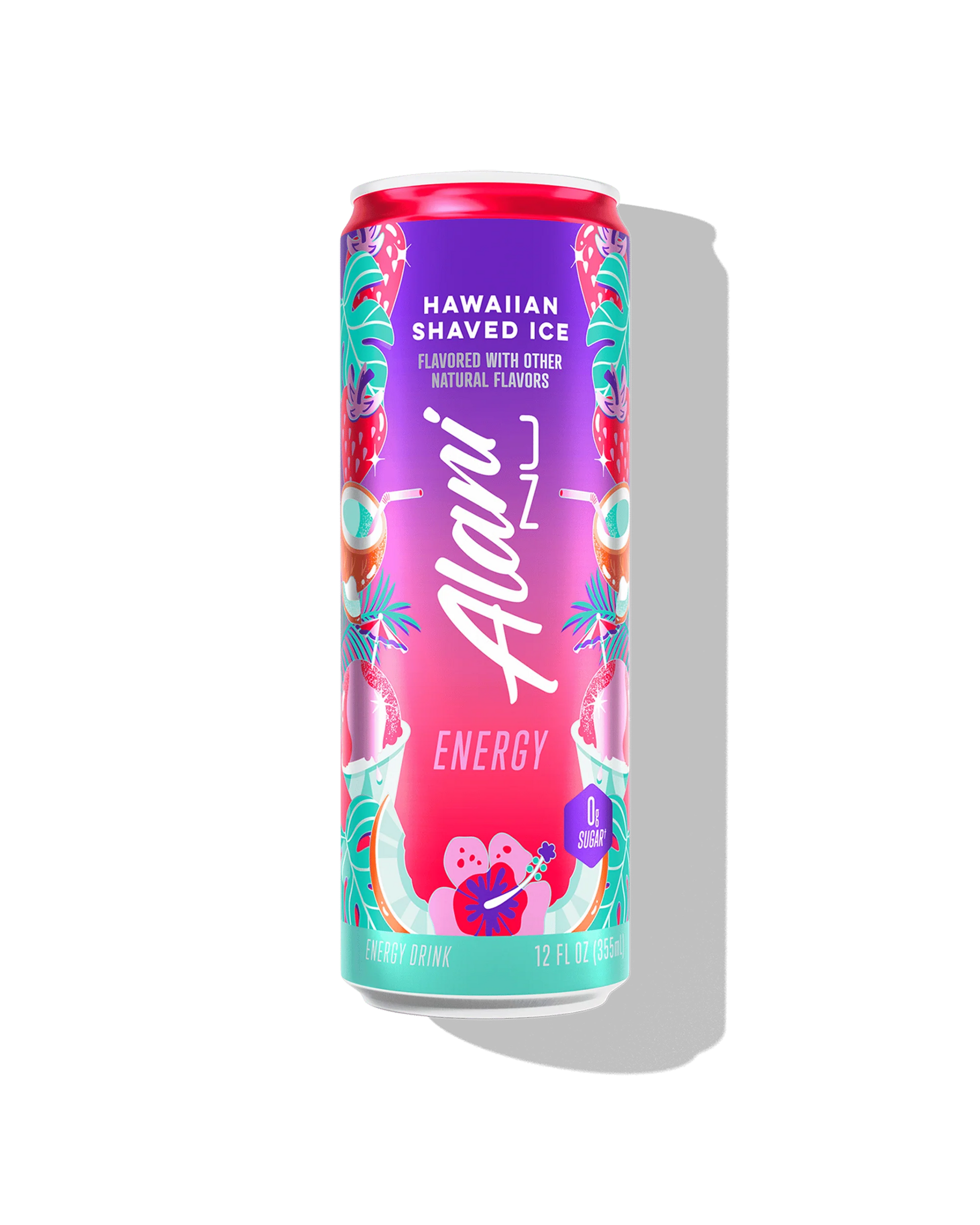 Alani Nu Hawaiian Shaved Ice by Brittany Mahomes Energy Drink 12 fl oz can front — tropical flavor, 200mg caffeine