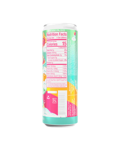 Alani Nu Sherbet Swirl Energy Drink back label — nutrition facts, 10 calories