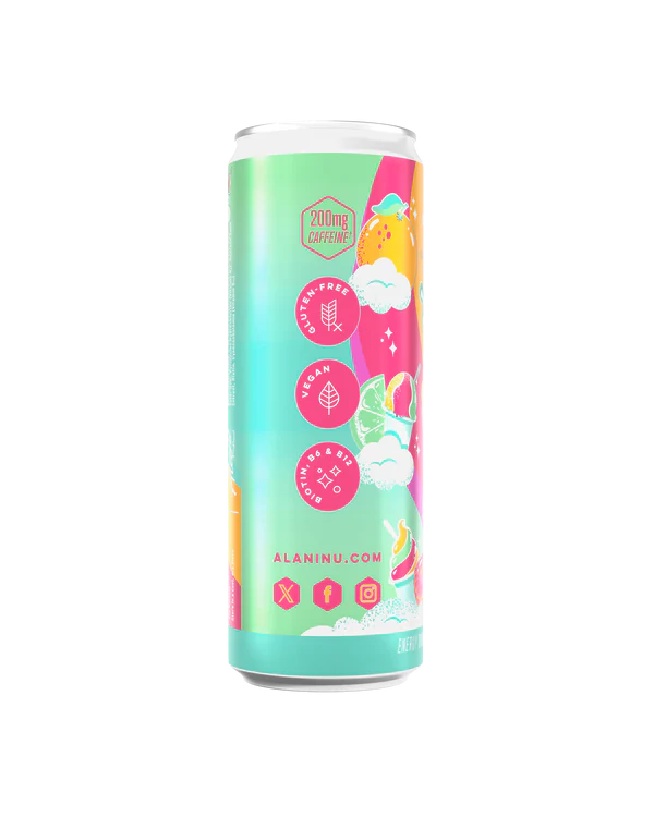 Alani Nu Sherbet Swirl Energy Drink 12 fl oz can side view