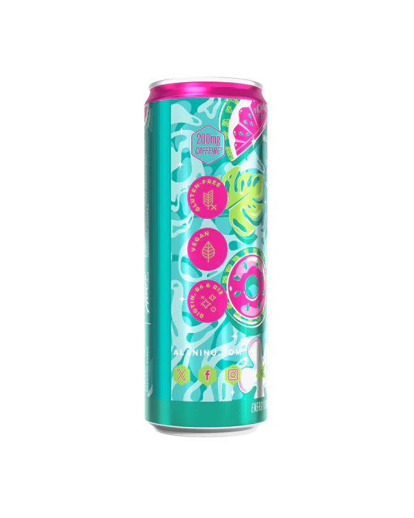 Alani Nu Watermelon Wave by Megan Moroney Energy Drink 12 fl oz can side view