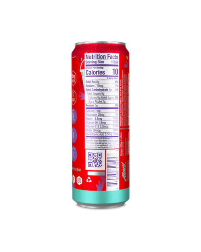 Alani Nu Cherry Slush Energy Drink back label — nutrition facts, 10 calories