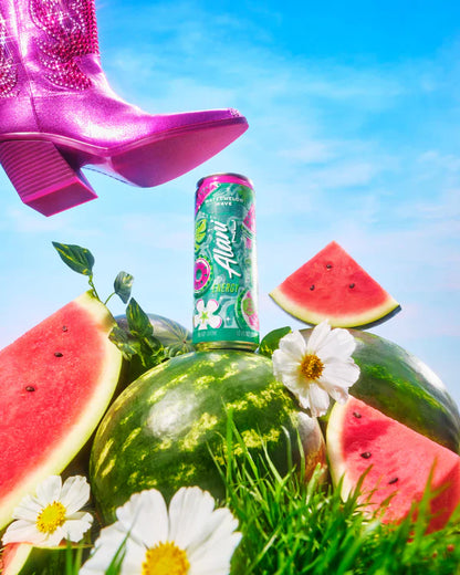 Alani Nu Watermelon Wave by Megan Moroney Energy Drink lifestyle photo — sugar-free